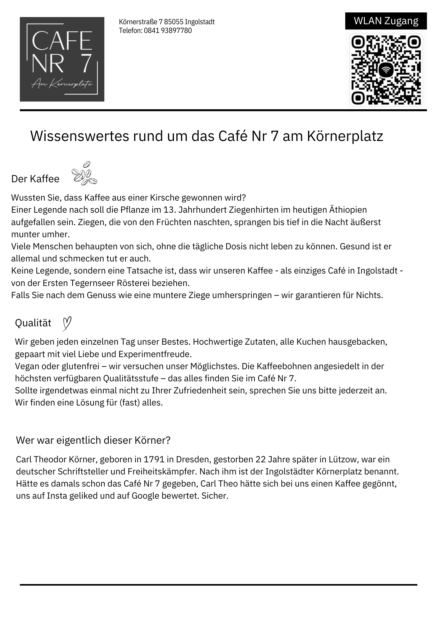 Cafe Nr 7, Am Körnerplatz Ingolstadt